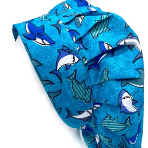 Shark Print Bouffant Scrub Cap: Women&#39;s Surgical Hat, Comfort Fit