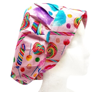 Pink Cupcake Bouffant Scrub Cap: Modern Surgical Hat, Elastic Pocket