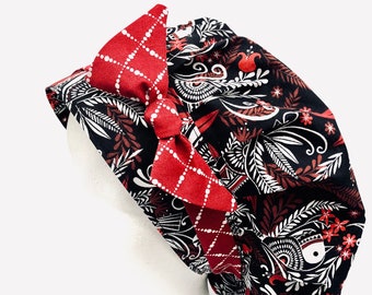Bouffant scrubmuts, operatiemuts, moderne, minder gezwollen bouffanthoed, vlinderdashoofdband, elastische achterkant voor comfortabel dragen. Dames scrubmutsen.