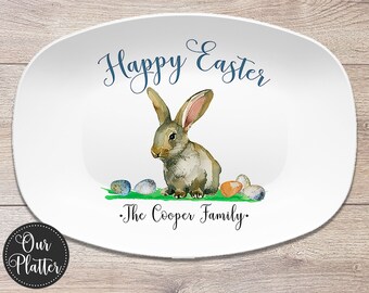 Easter Personalized Platter | Happy Easter Bunny | Hostess Gift