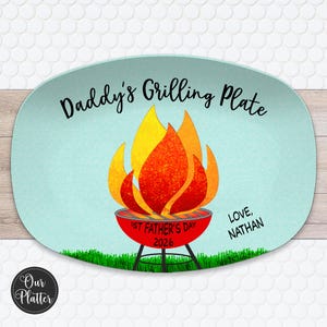 Handprint Custom Grilling Plate, Personalized Platter for Father's Day, Gift for Dad from Kids, Handprint Plate for Daddy or Grandpa bild 14