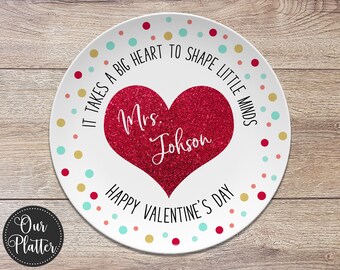 Teacher Personalized Plate | Teacher Valentine Gift Plate