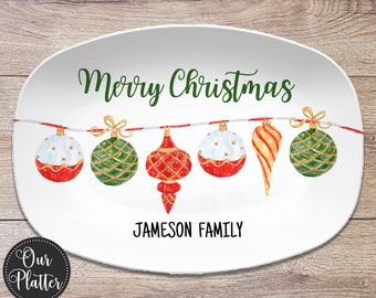 Christmas Ornaments Holiday Custom Personalized Platter