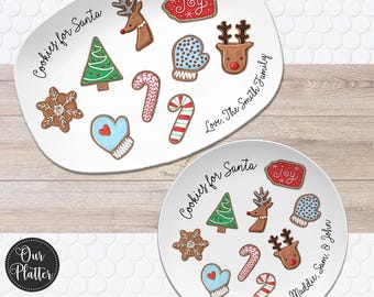 Cookies for Santa Personalized Plate | Keepsake Family Tradition | Cookies and Milk for Santa