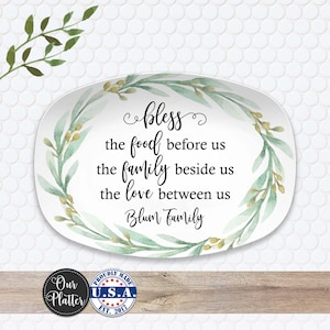 Food • Family • Love | Custom Personalized Platter | Thanksgiving • Fall • Autumn • Bless Food Family Love