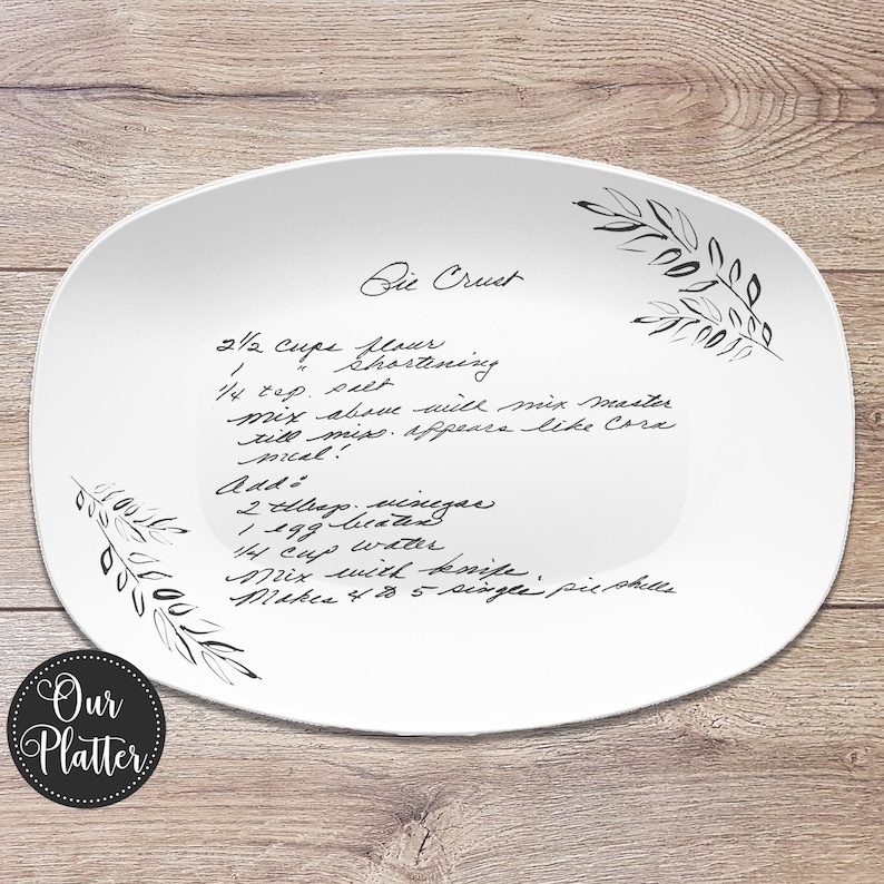 Handwritten Recipe Personalized Platter Dish - Thumbnail 3