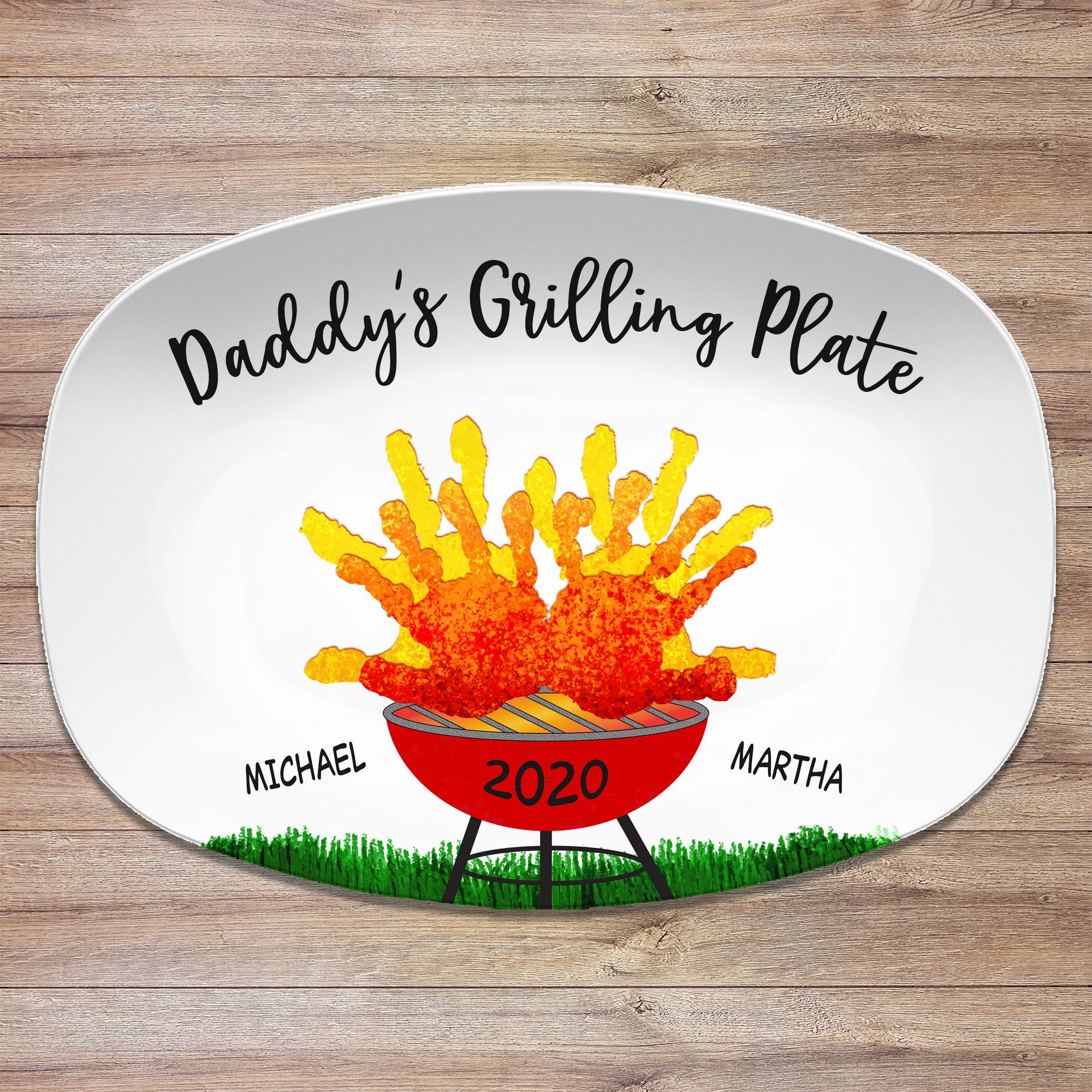 Handprint Custom Grilling Plate Personalized Platter for Etsy UK