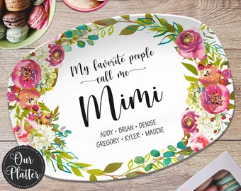 My Favorite People Personalized Platter for Grandma | My Greatest Blessings, Custom Serving Platter, Mother's Day Gift for Her