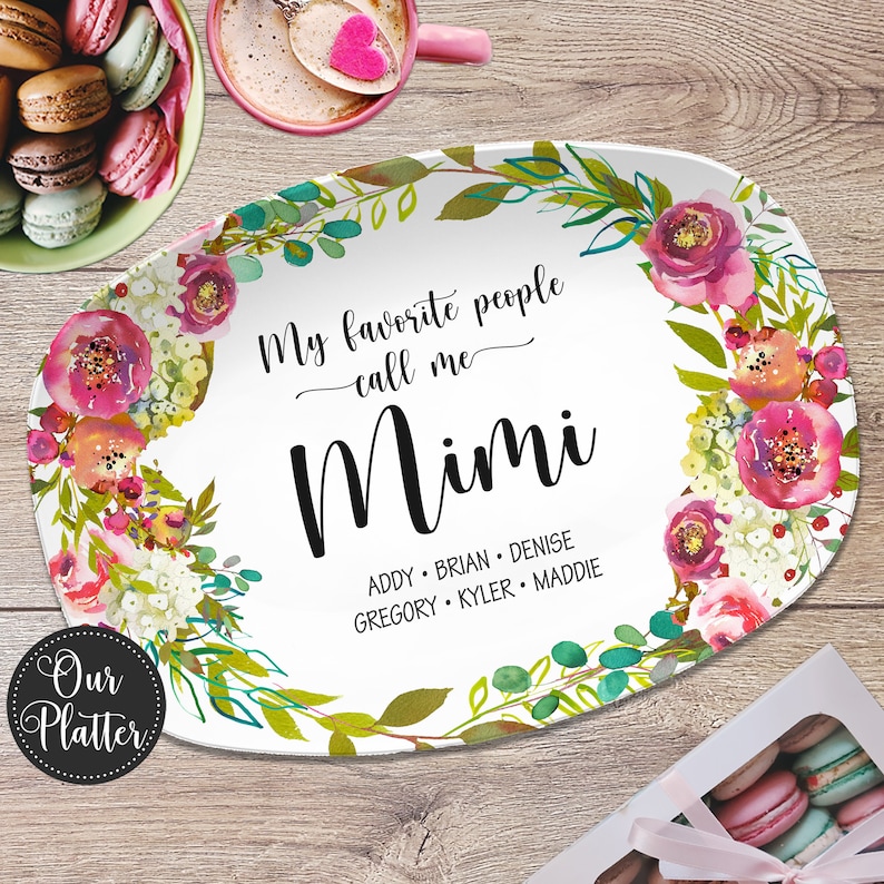 My Favorite People Personalized Platter for Grandma My Greatest Blessings, Custom Serving Platter, Mother's Day Gift for Her image 1