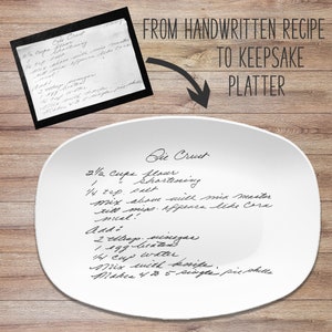 Handwritten Recipe Personalized Platter Dish Keepsake Handwriting Recipe Plate Recipe Card Transfer Gift image 3