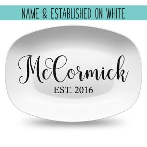 Custom Farmhouse Personalized Platter, Family Last Name Wreath Gift Plate for Wedding Shower Anniversary Housewarming image 3