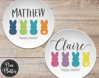 Bunny Personalized Plate | Easter Gift for Kids, Girls, Boys | Personalized Dish