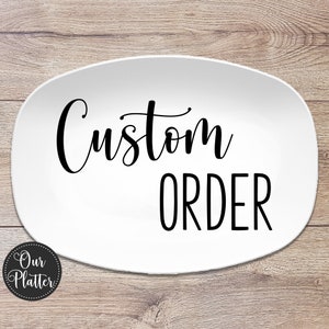 Custom Text Design Photo Logo Personalized Platter, Personalized Gift, Serving Tray Dish, Customize Font Text Style