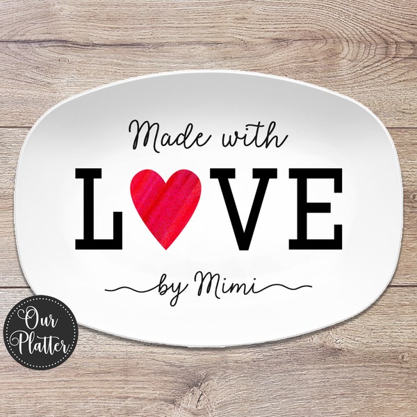 Made with Love Personalized Platter | Custom Gift for Her for Mother's Day | Mimi Nana Grandma