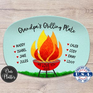 BBQ Grilling Personalized Platter, Daddy&#39;s Grilling Plate, Father&#39;s Day, Valentine, Custom Gift for Him for Birthday