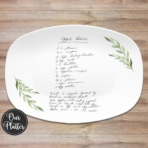 Handwritten Recipe Personalized Platter | Handwriting Plate • Recipe Card • Keepsake | Gift for Mom or Grandma