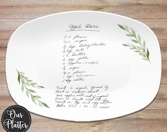 Handwritten Recipe Personalized Platter | Handwriting Plate • Recipe Card • Keepsake | Gift for Mom or Grandma