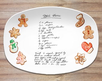 Christmas Handwritten Recipe Personalized Platter | Handwriting • Recipe Card • Keepsake