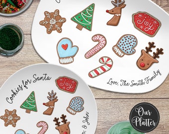 Cookies for Santa Personalized Plate | Keepsake Family Tradition | Cookies and Milk for Santa