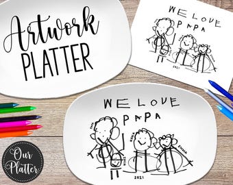 Custom Drawing Artwork Platter | Keepsake Kids Gift from Art