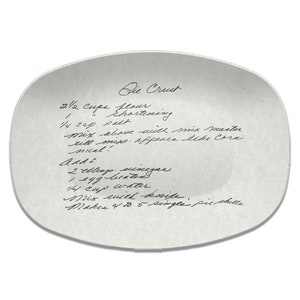 Handwritten Recipe Personalized Platter Dish Keepsake Handwriting Recipe Plate Recipe Card Transfer Gift Vintage Parchment