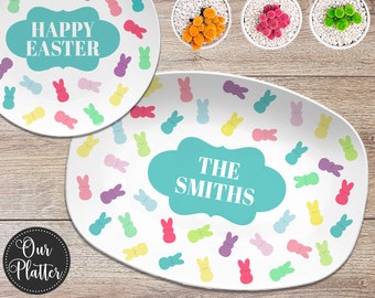Easter Personalized Platter Plate | Bunny Decor | Hostess Gift | Personalized Easter Basket Gift