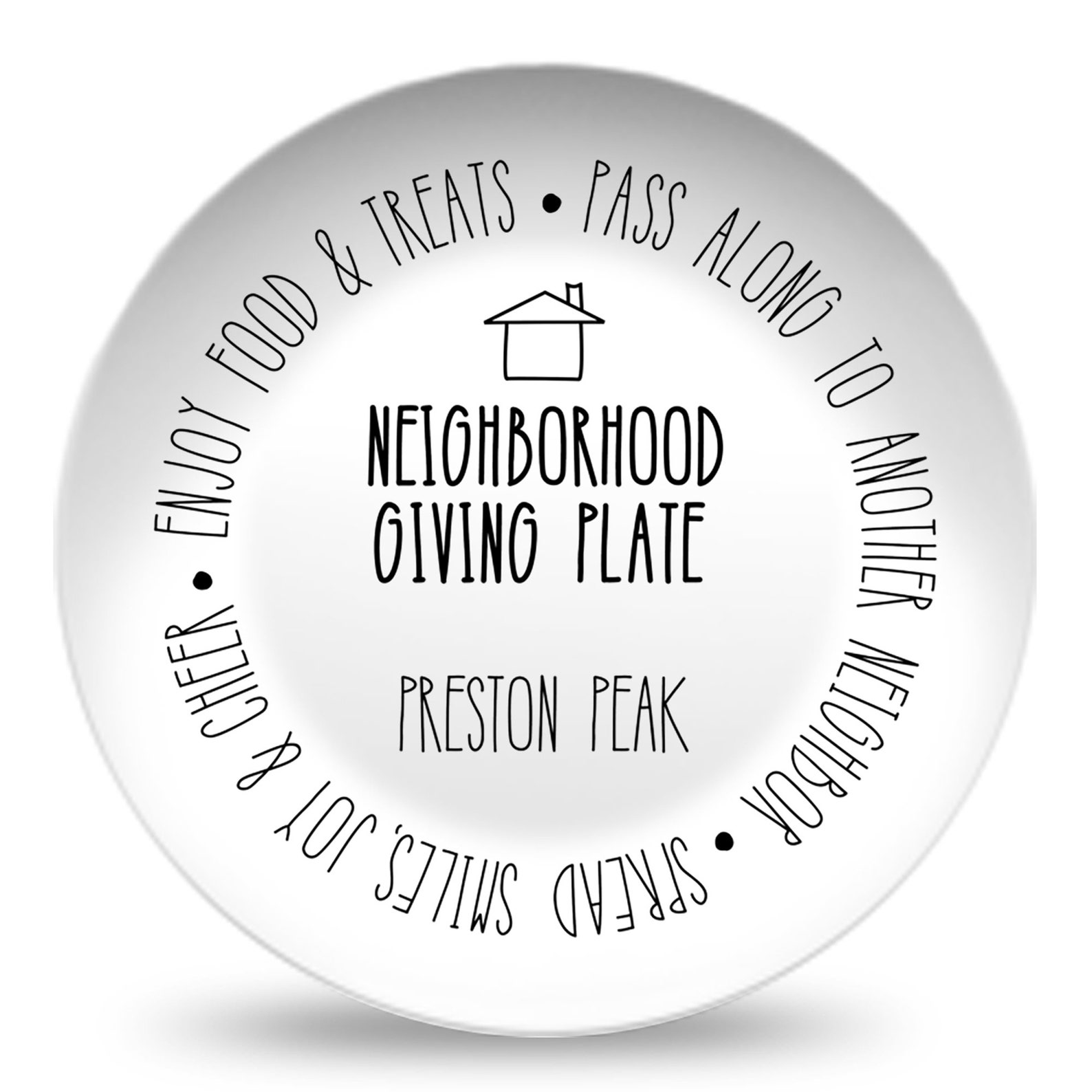 Neighborhood Giving Plate Pass Along Personalized Plate for Etsy