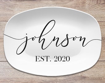 Script Family Name Personalized Platter | Farmhouse * Boho * Wedding * Anniversary