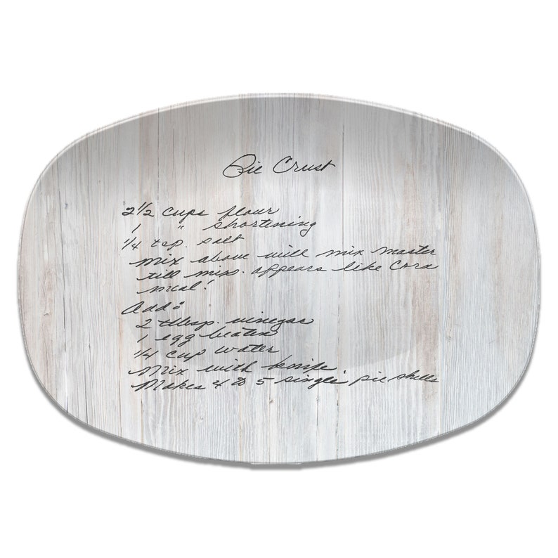 Handwritten Recipe Personalized Platter Dish Keepsake Handwriting Recipe Plate Recipe Card Transfer Gift White Wood