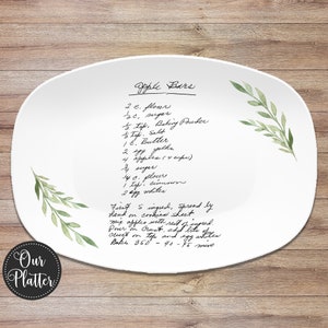 Handwritten Recipe Personalized Platter Dish Keepsake Handwriting Recipe Plate Recipe Card Transfer Gift image 8