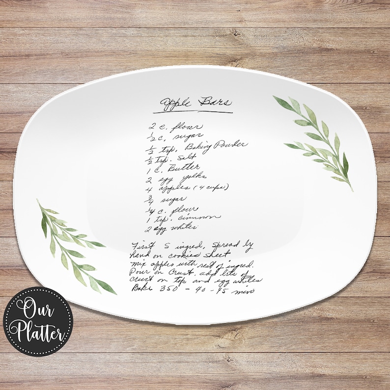 Handwritten Recipe Personalized Platter Dish Keepsake Handwriting Recipe Plate Recipe Card Transfer Gift image 8