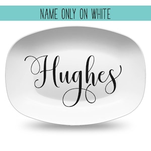 Custom Farmhouse Personalized Platter, Family Last Name Wreath Gift Plate for Wedding Shower Anniversary Housewarming image 2