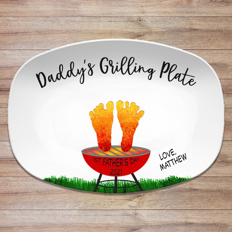 First father's day, 1st father's day custom grilling personalized platter
