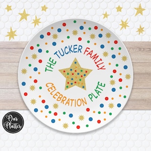 Celebration Plate, You Are Special Personalized Plate, Dots, Sprinkles, Confetti, 10" Plate