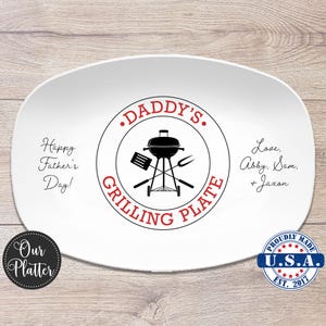 BBQ Grilling Platter Personalized Serving Tray, Father&#39;s Day BBQ Gifts, Grilling Plate, Gifts for Him, Butcher Cuts, Cow Pig Chicken