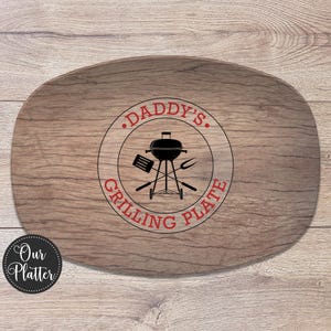 BBQ Grilling Platter for Dad, Father&#39;s Day Grill Gift, Personalized Serving Platter Tray, Gift for Him, Custom Grilling Plate