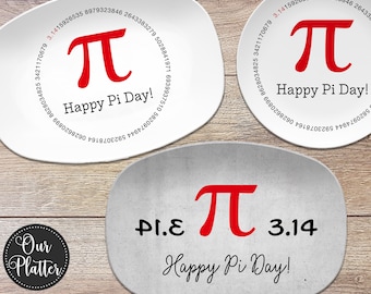 Happy Pi Day Plate Platter, 3.14 4.13, March 14, Pi Day Decorations, Pi Day Gifts, Happy as Pi