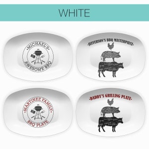 BBQ Grilling Platter Personalized Serving Tray, Father's Day BBQ Gifts, Grilling Plate, Gifts for Him, Butcher Cuts, Cow Pig Chicken image 5