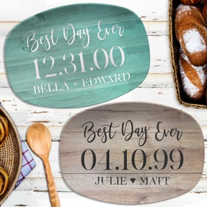 Best Day Ever | Personalized Platter | Wedding • Anniversary • Shower Gift | Custom Platter Colors