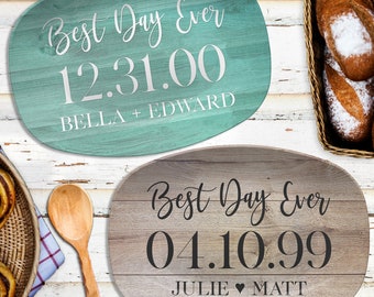 Best Day Ever | Personalized Platter | Wedding • Anniversary • Shower Gift | Custom Platter Colors