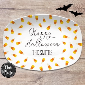 Halloween Candy Corn Personalized Platter