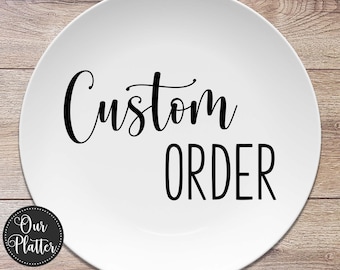 Custom Text Design Photo Logo Personalized Plate, Personalized Gift, 10" Round Dinner Plate