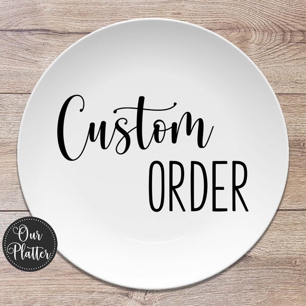 Custom Text Design Photo Logo Personalized Plate, Personalized Gift, 10" Round Dinner Plate