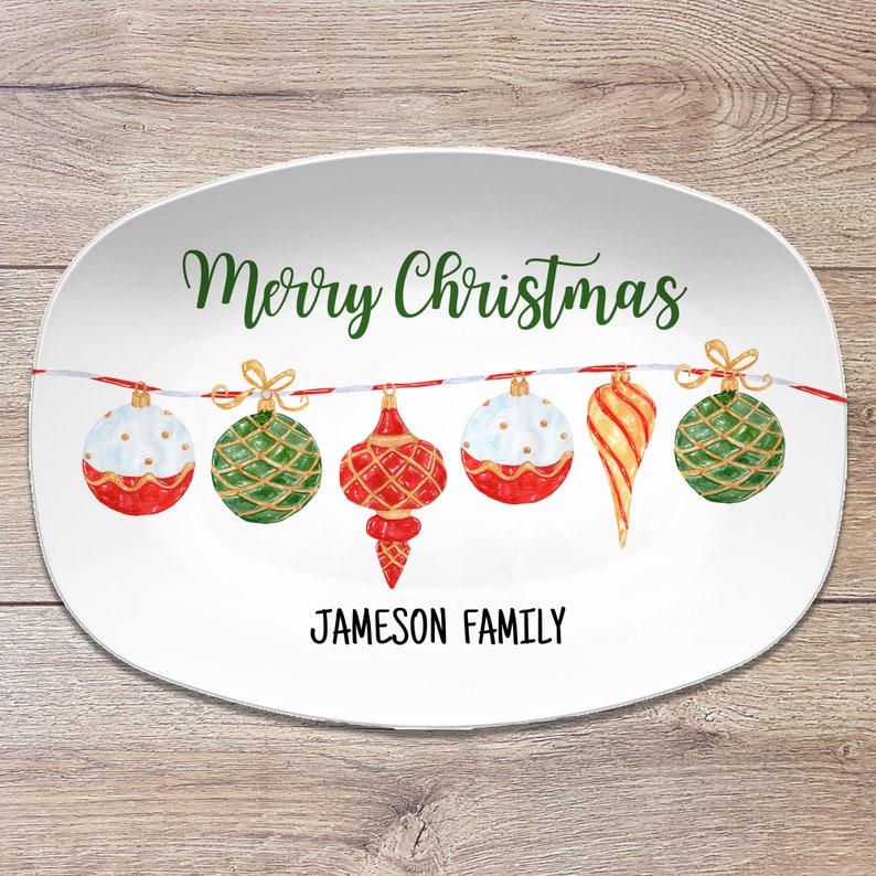 Christmas Ornaments Holiday Custom Personalized Platter | Etsy