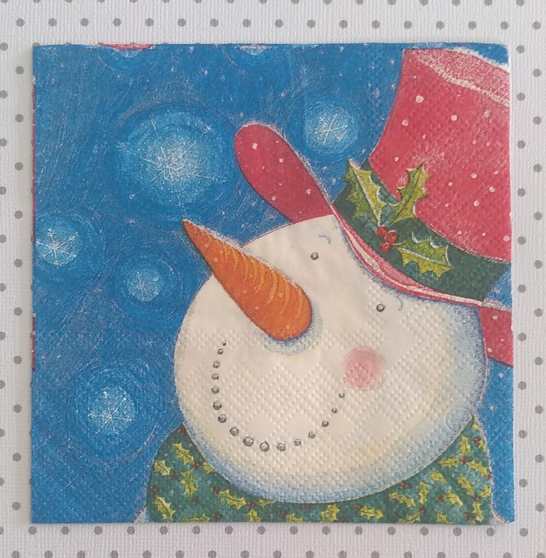 Snowman ~ Decoupage Napkins ~ Set of 3 ~ Papercrafts ~ Ephemera
