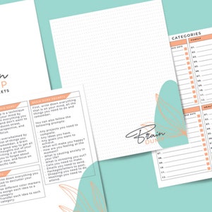 Brain Dump Worksheets | Brain Dump Printable | Daily Brain Journal | Boost Productivity