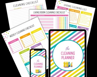 Schoonmaakplanner voor moeders | Afdrukbaar schoonmaakschema, kamerchecklists en dagelijkse routines