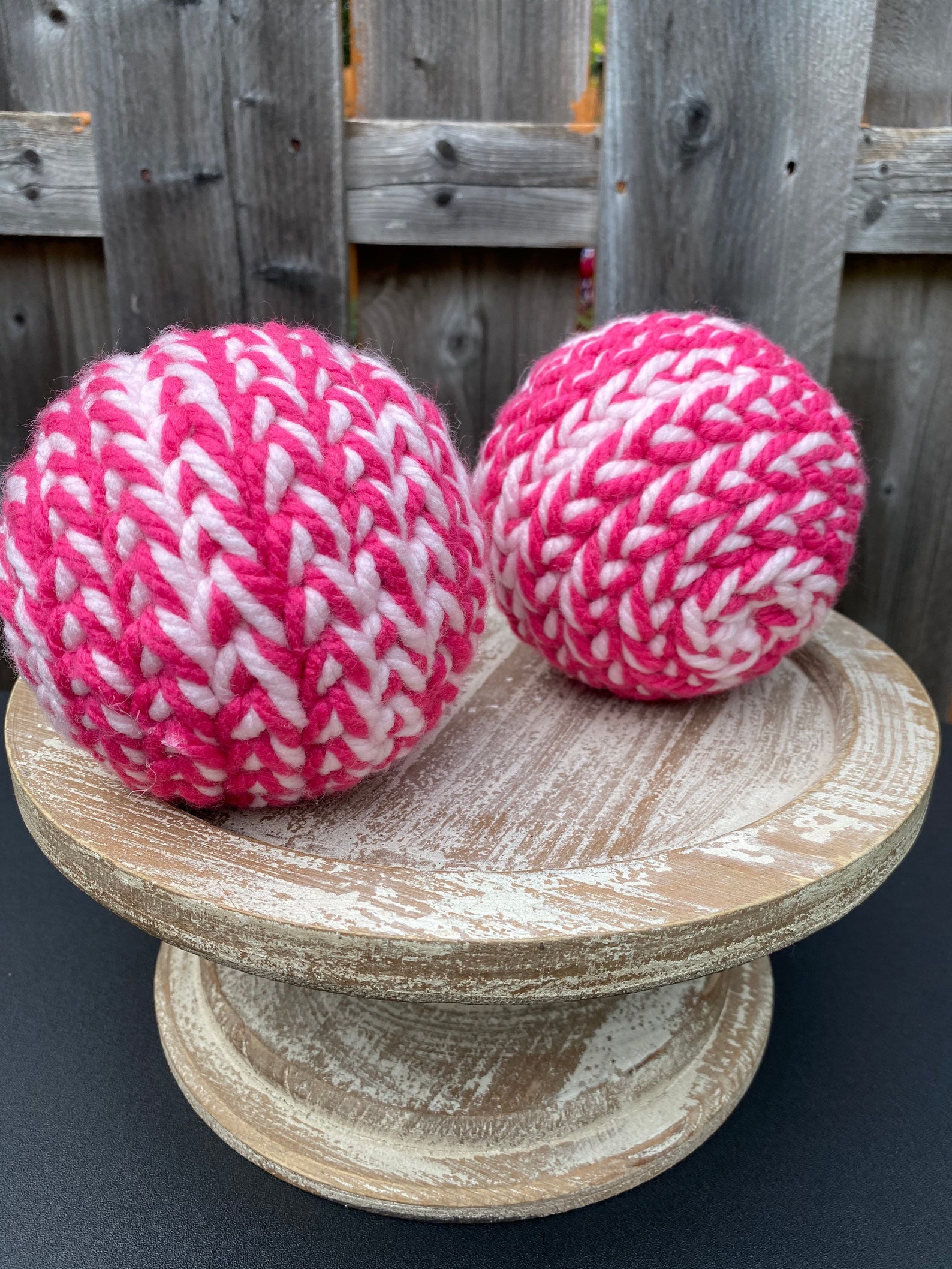 Pastel Pink & Hot Pink Decorative Yarn Balls Home Decor Bowl Etsy
