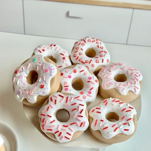 Fake Donuts with Frosting and Sprinkles, Faux Donuts For Display, Fake Dessert, Faux Pastries, Fake Donut Decor, Fake Display Food