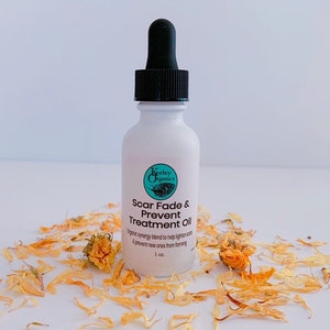Scar Fade & Prevent Facial Oil...Organic Ingredients to Brighten /Firm Skin, Brown Spots, Reduces Skin Redness, Esthetician Made